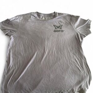Aeropostale Butterfly Graphic T-Shirt Purple Size Large Y2K